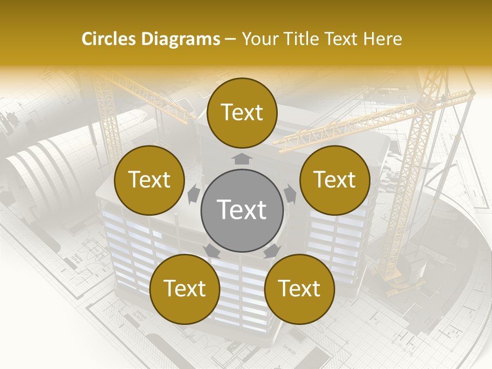 Construction Draft Blueprint PowerPoint Template