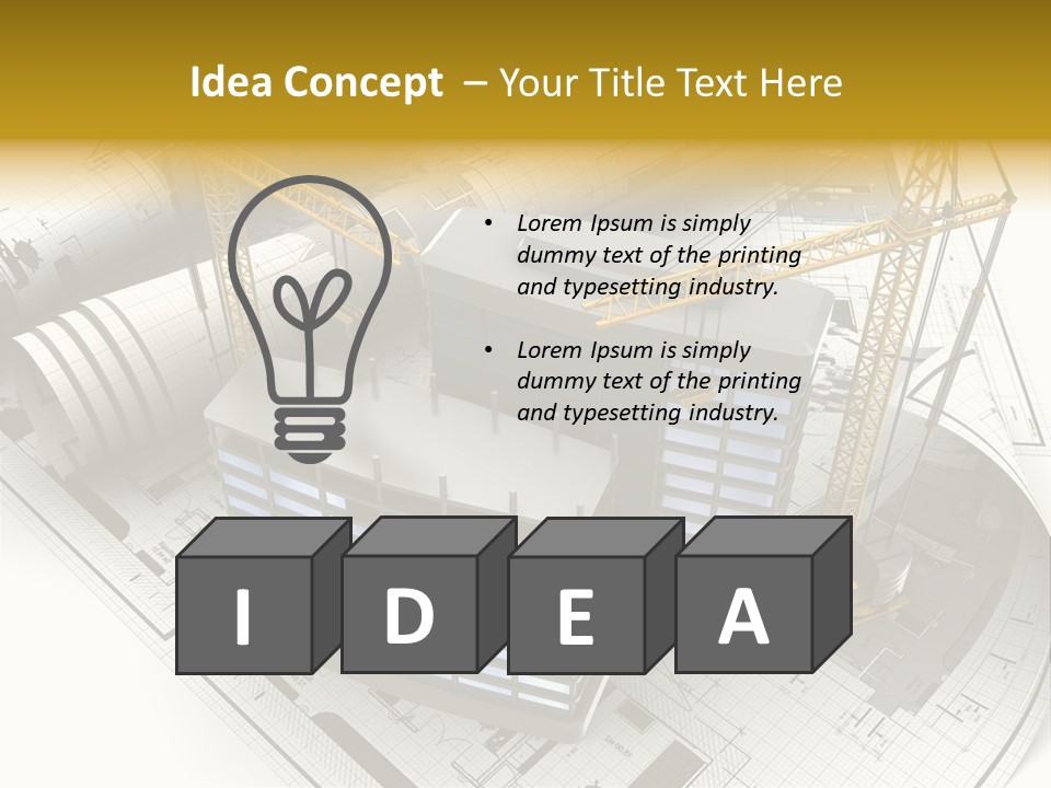 Construction Draft Blueprint PowerPoint Template