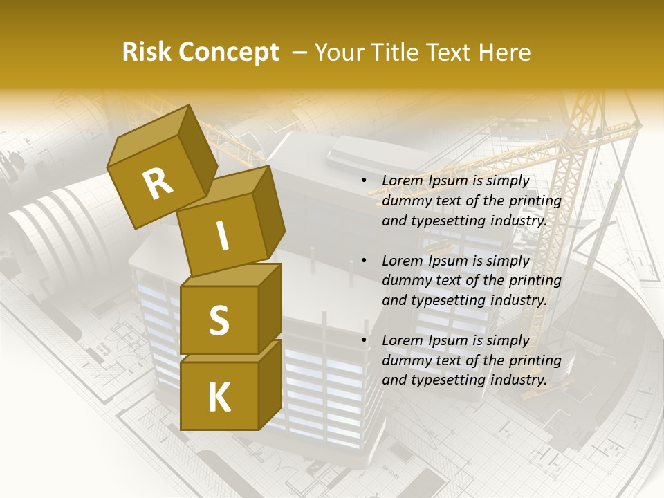 Construction Draft Blueprint PowerPoint Template