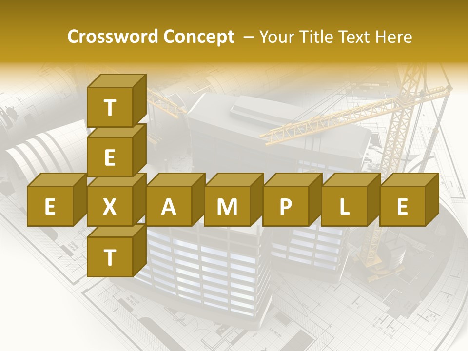 Construction Draft Blueprint PowerPoint Template