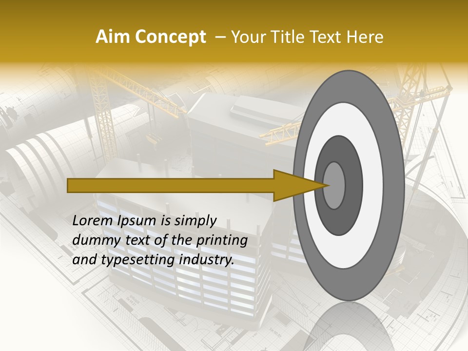 Construction Draft Blueprint PowerPoint Template