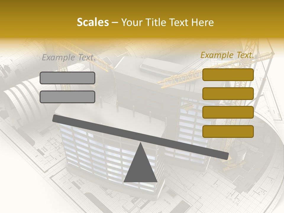 Construction Draft Blueprint PowerPoint Template