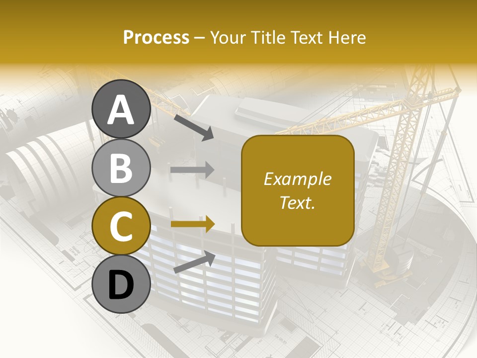Construction Draft Blueprint PowerPoint Template