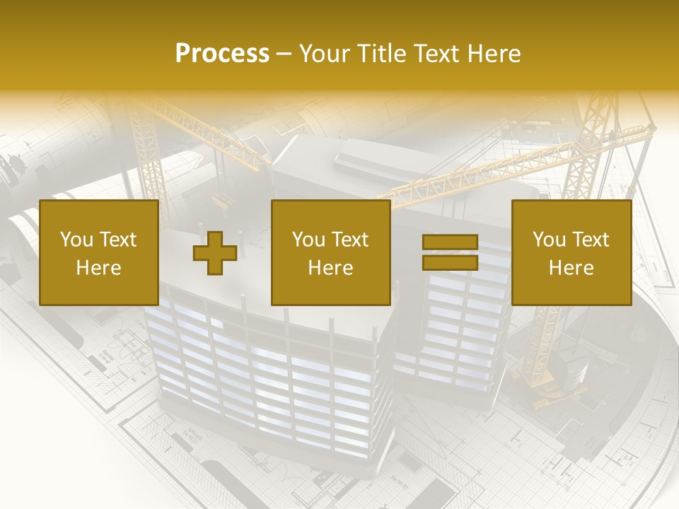 Construction Draft Blueprint PowerPoint Template