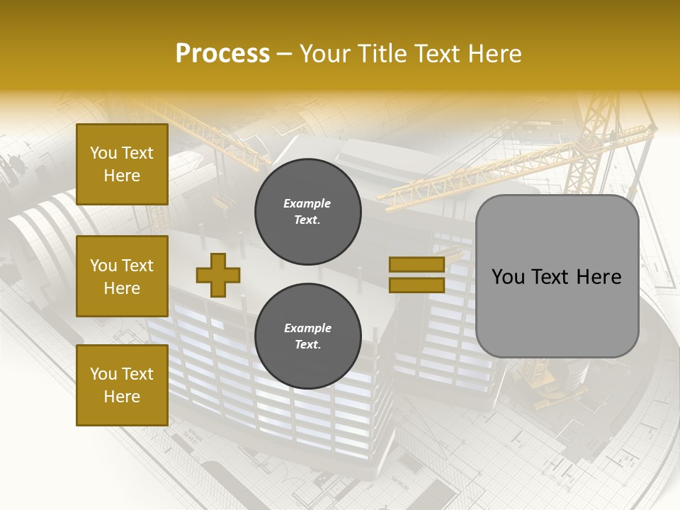 Construction Draft Blueprint PowerPoint Template