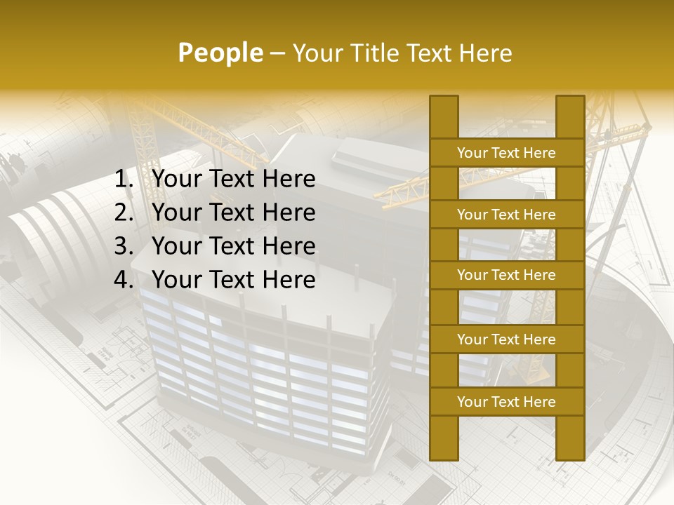 Construction Draft Blueprint PowerPoint Template