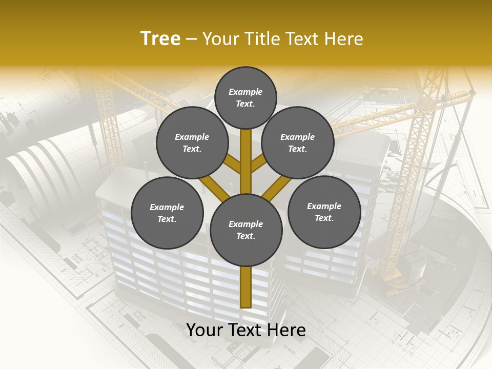 Construction Draft Blueprint PowerPoint Template