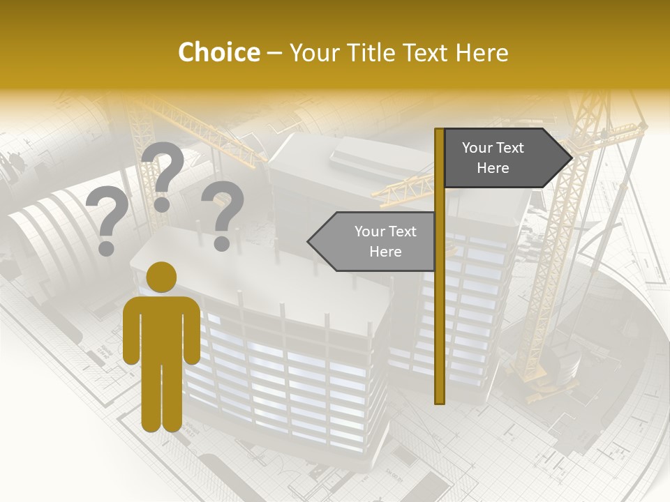 Construction Draft Blueprint PowerPoint Template