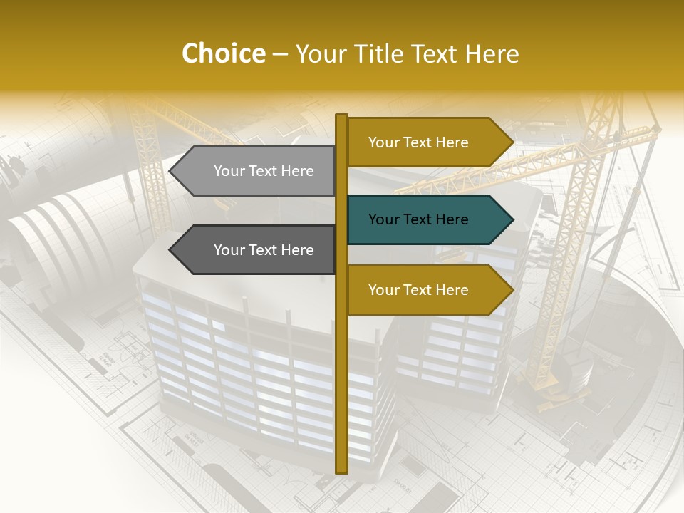 Construction Draft Blueprint PowerPoint Template
