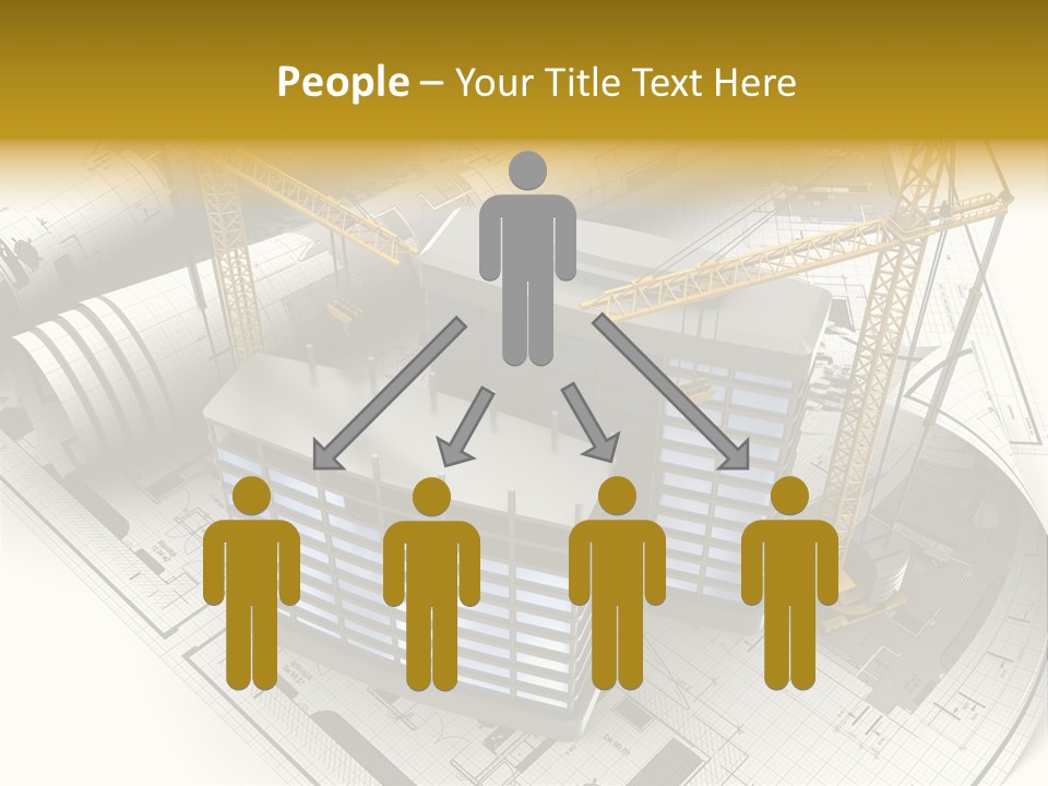 Construction Draft Blueprint PowerPoint Template