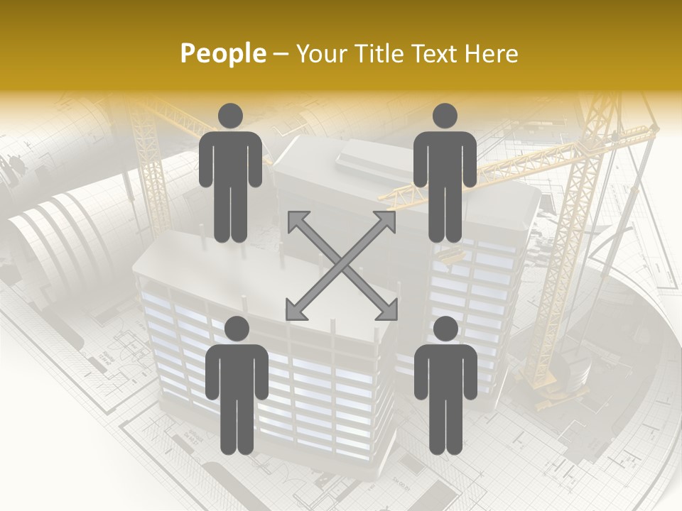 Construction Draft Blueprint PowerPoint Template