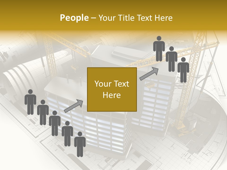 Construction Draft Blueprint PowerPoint Template