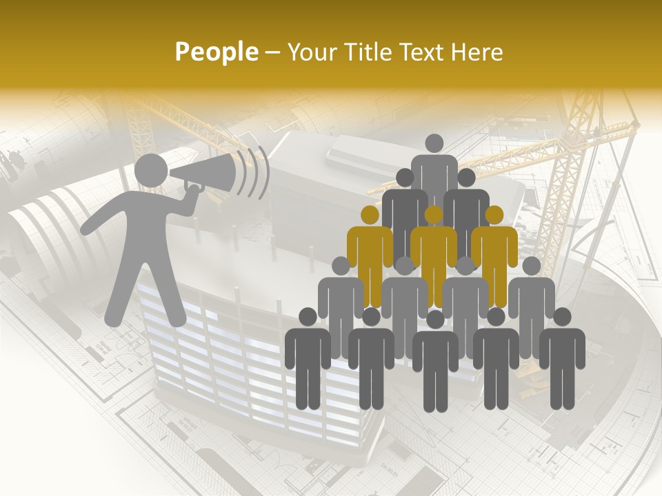 Construction Draft Blueprint PowerPoint Template