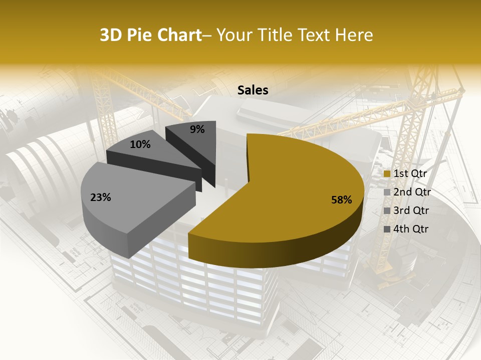 Construction Draft Blueprint PowerPoint Template