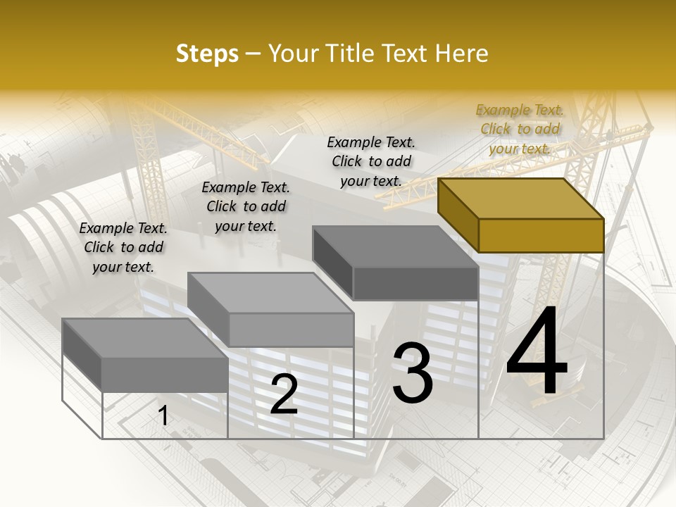Construction Draft Blueprint PowerPoint Template