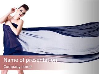 Attractive Isolated Lady PowerPoint Template