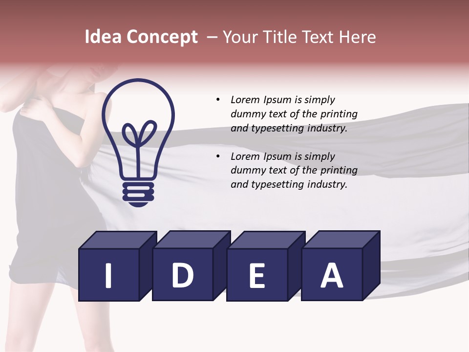 Attractive Isolated Lady PowerPoint Template