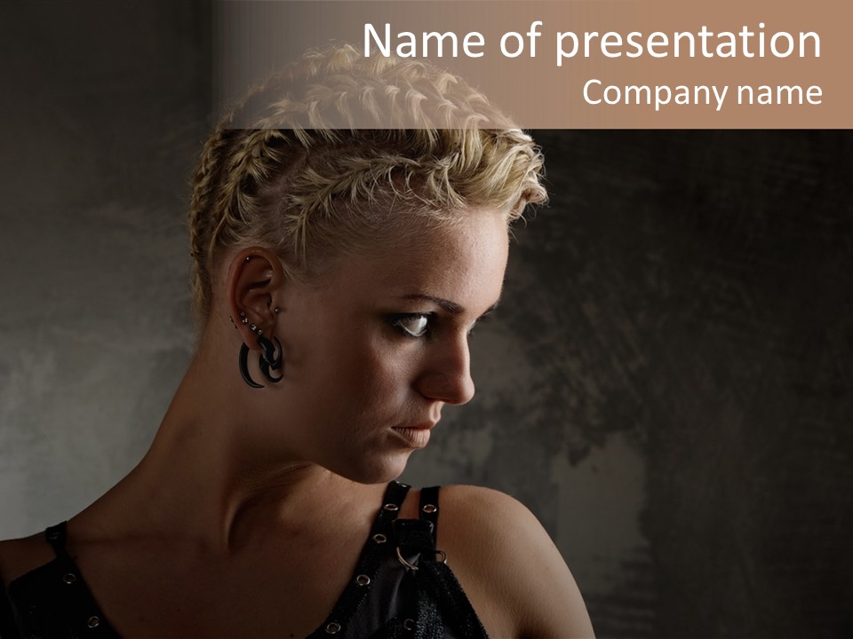 Style Model Close Up PowerPoint Template