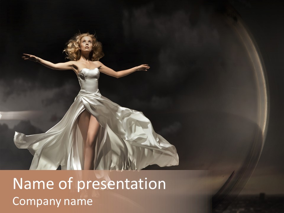 Figure Blowing Fashionable PowerPoint Template