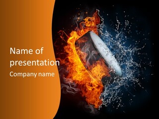 Fire Sport Rubber PowerPoint Template