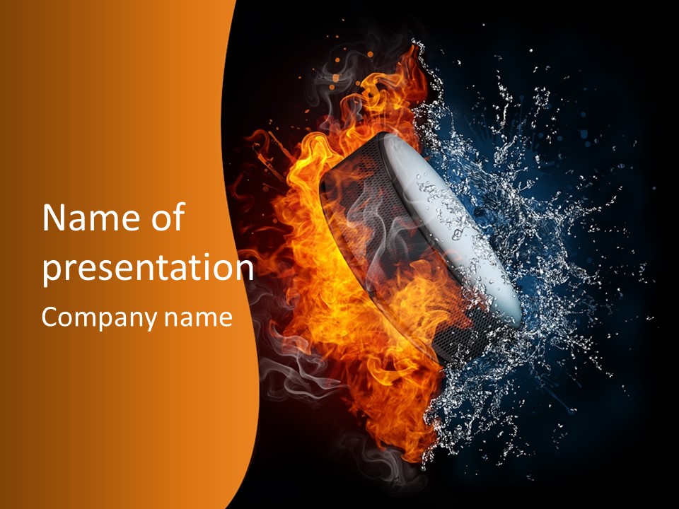 Fire Sport Rubber PowerPoint Template