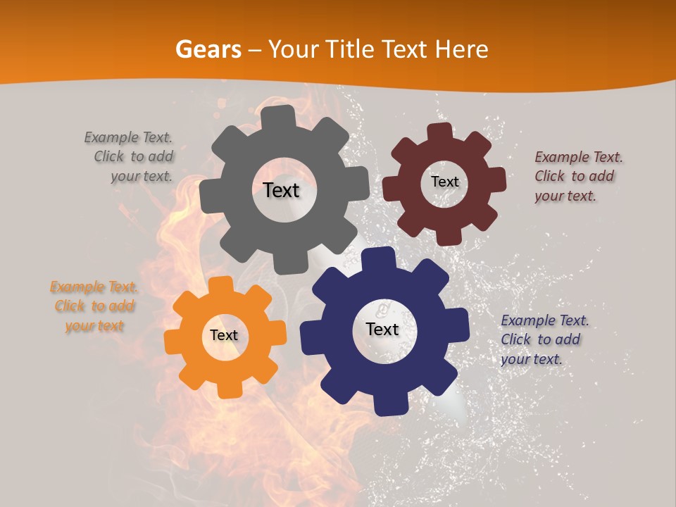 Fire Sport Rubber PowerPoint Template