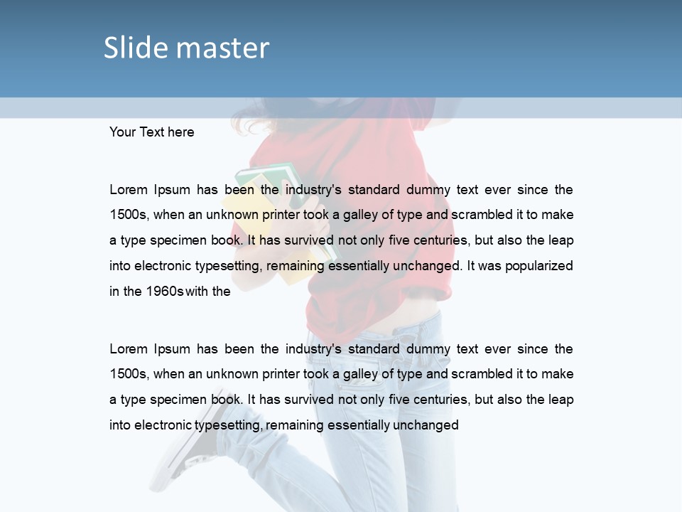 Woman Running Freedom PowerPoint Template