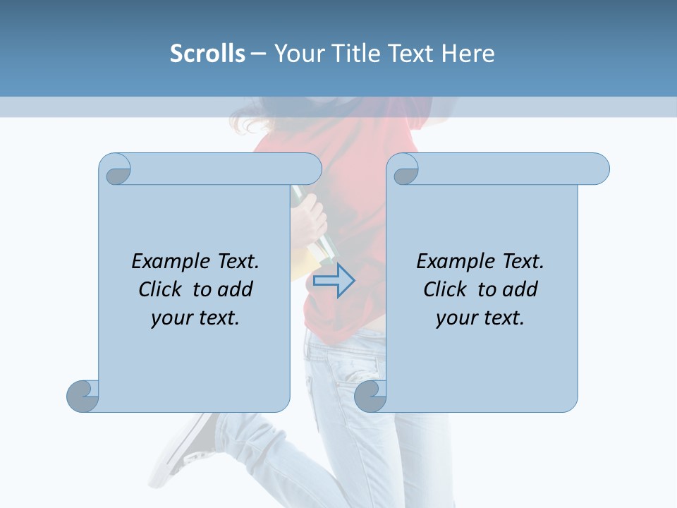 Woman Running Freedom PowerPoint Template