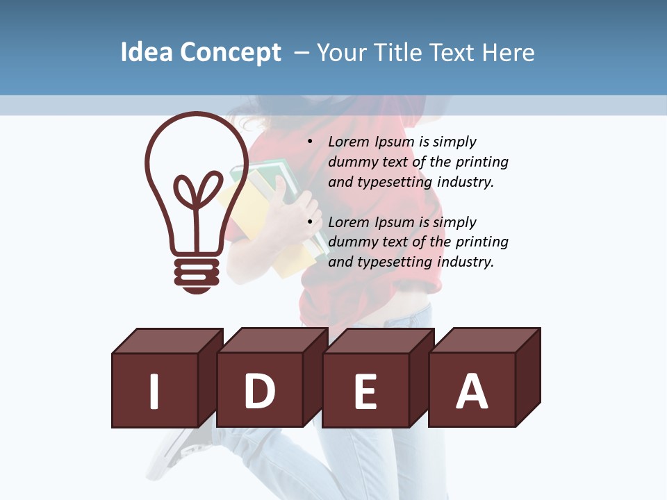 Woman Running Freedom PowerPoint Template