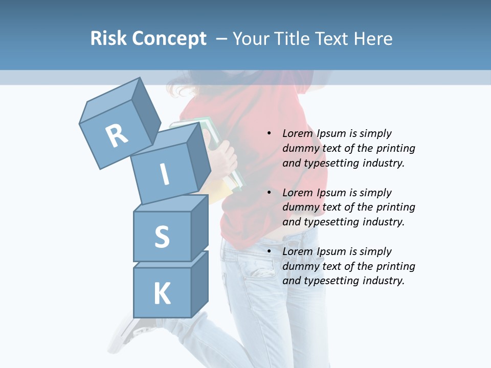 Woman Running Freedom PowerPoint Template