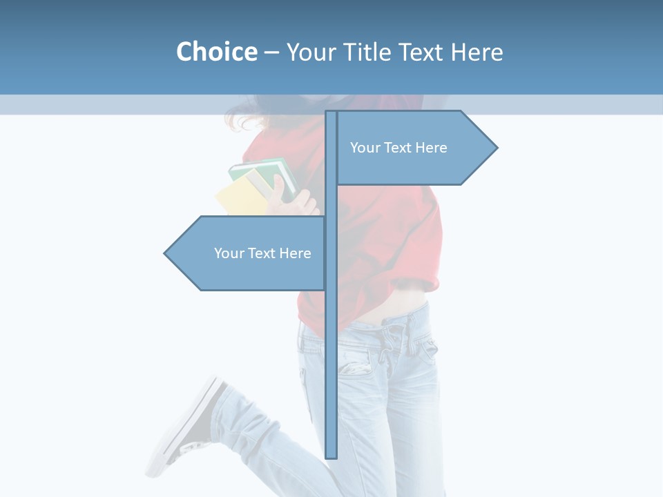 Woman Running Freedom PowerPoint Template