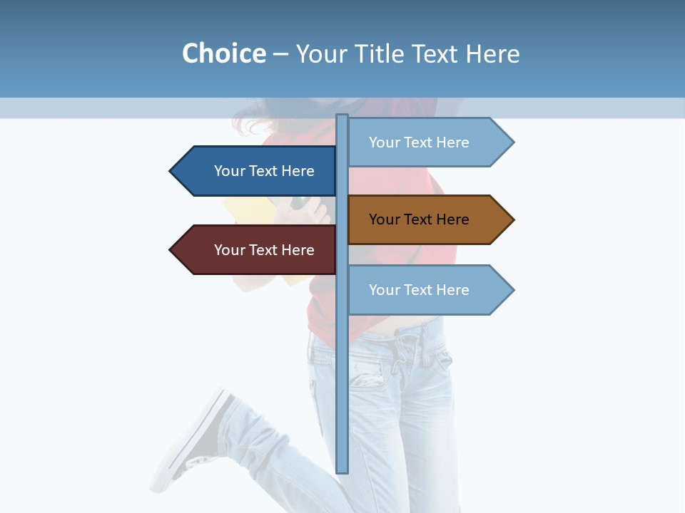 Woman Running Freedom PowerPoint Template