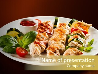 Grilled Basil Appetiser PowerPoint Template