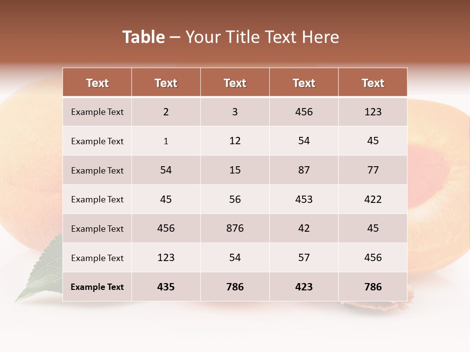 Vegetarian Apricot Healthy Eating PowerPoint Template