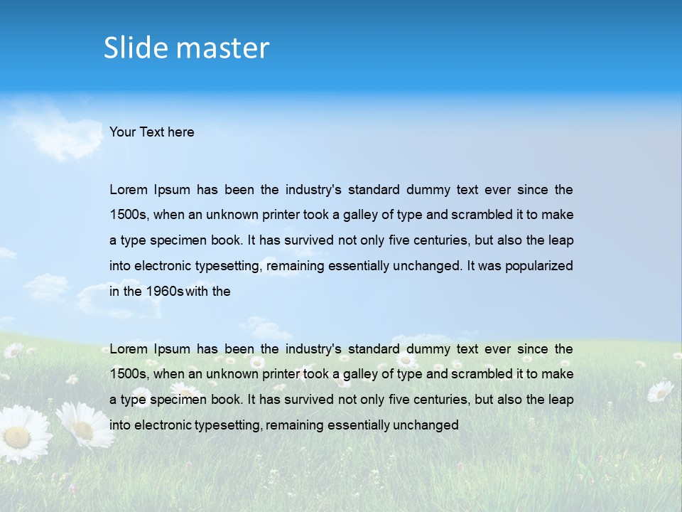 Grass White Grow PowerPoint Template