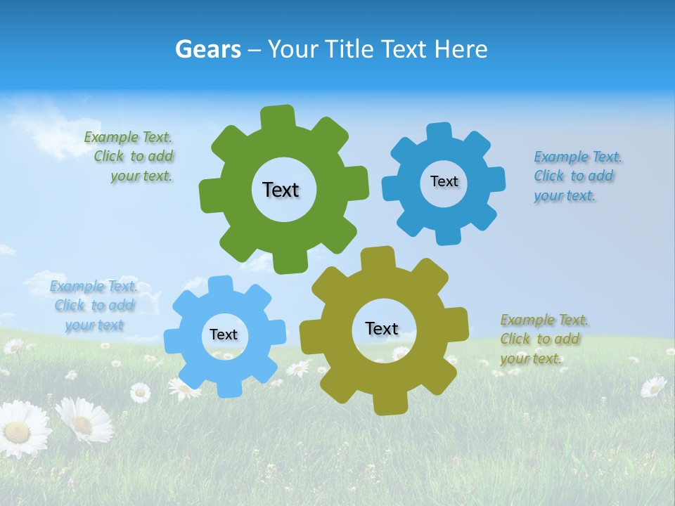 Grass White Grow PowerPoint Template