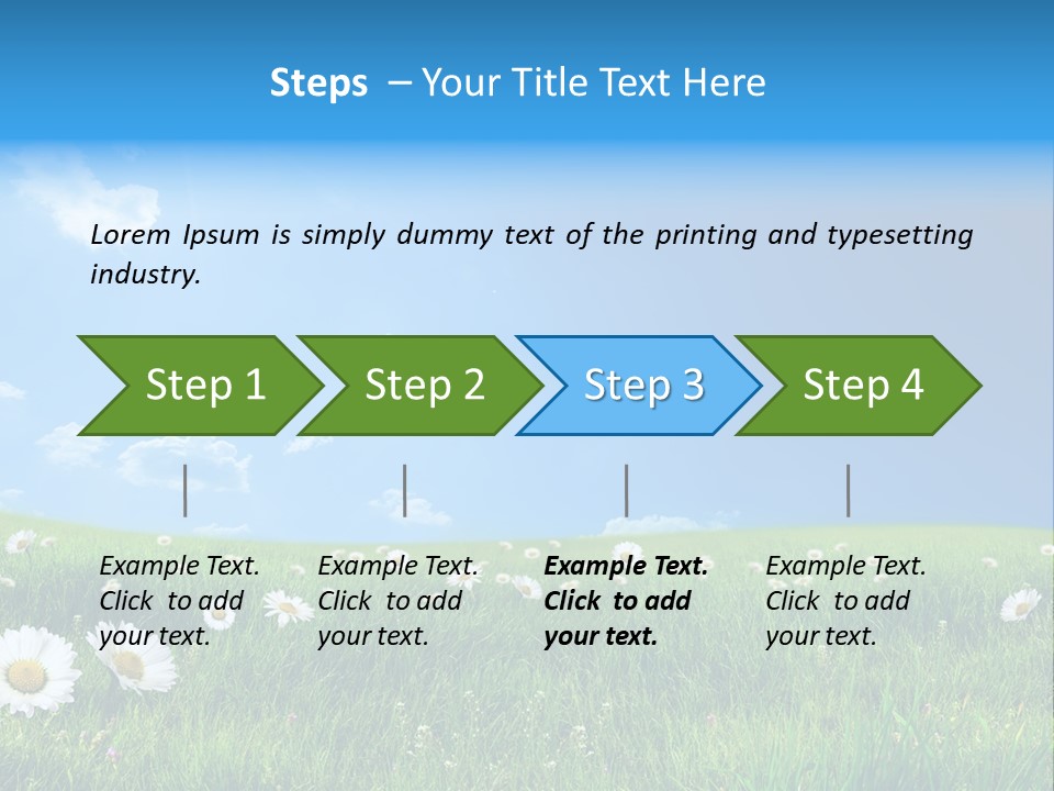 Grass White Grow PowerPoint Template