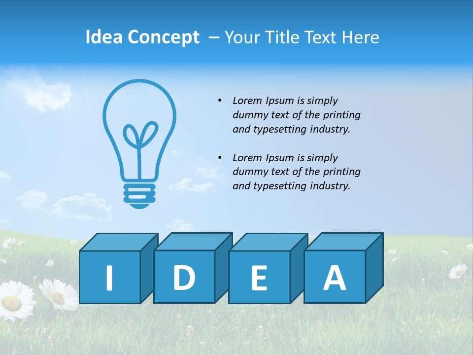 Grass White Grow PowerPoint Template
