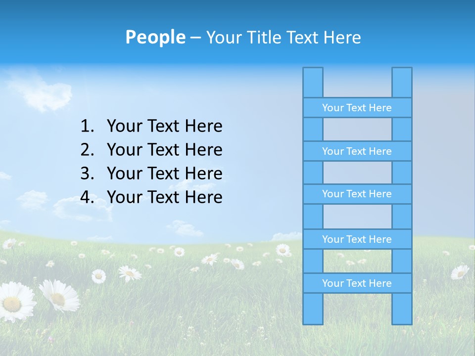 Grass White Grow PowerPoint Template