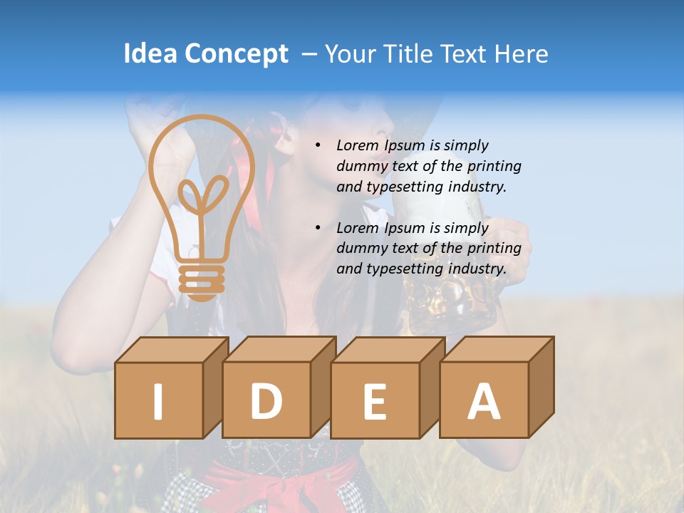 Girl Nature Jar PowerPoint Template