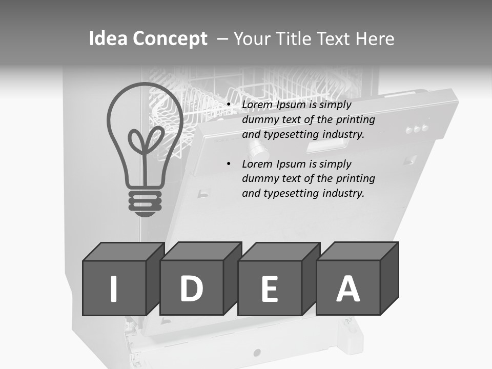 God White Cutlery PowerPoint Template