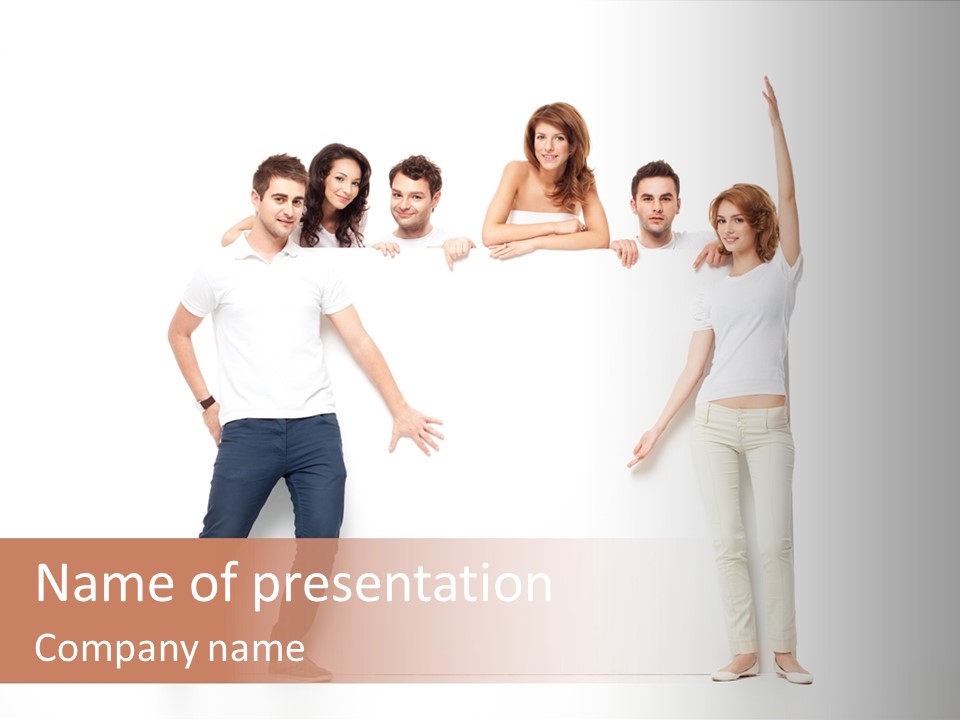 Text Pointing Model PowerPoint Template