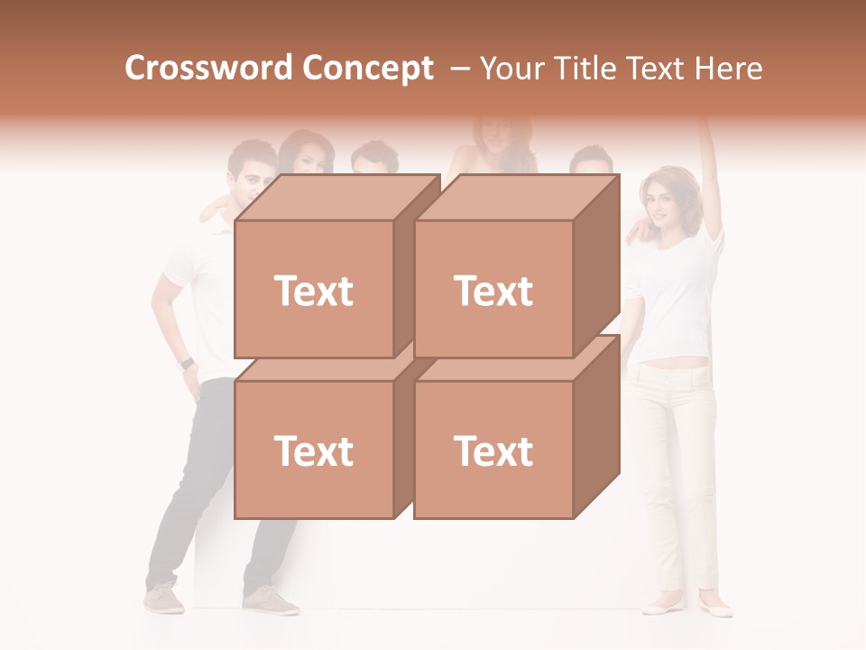 Text Pointing Model PowerPoint Template