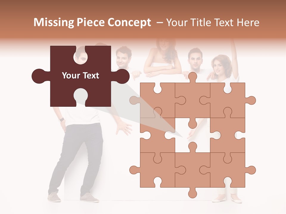 Text Pointing Model PowerPoint Template