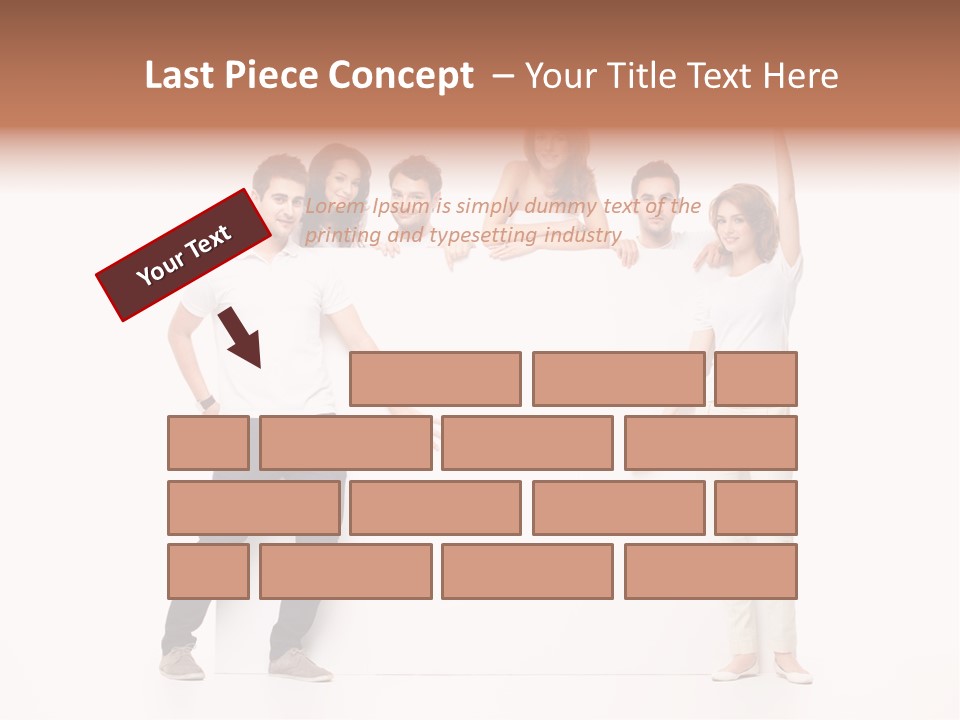 Text Pointing Model PowerPoint Template