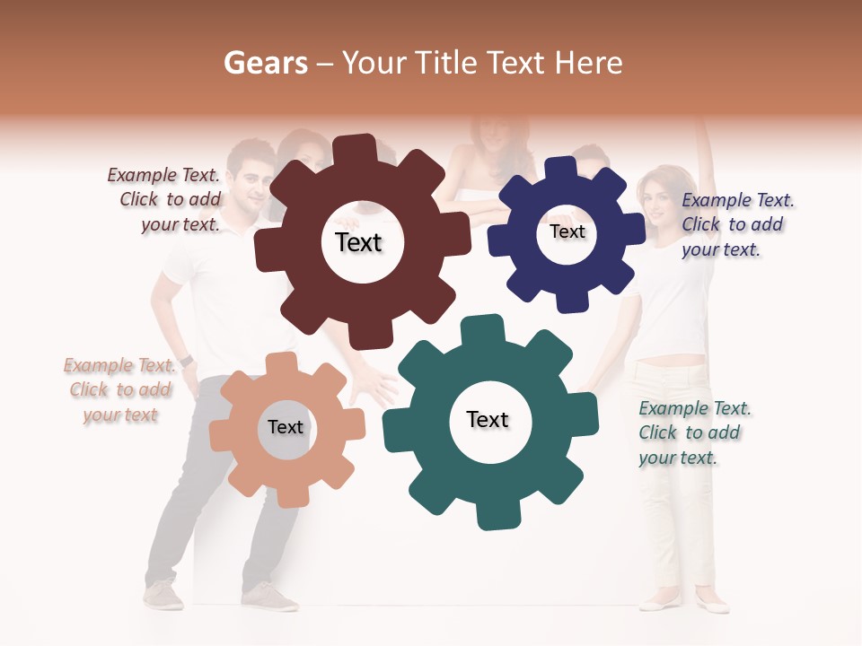 Text Pointing Model PowerPoint Template