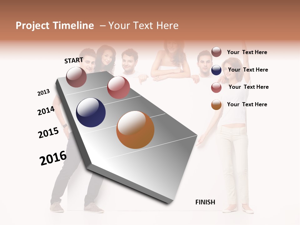 Text Pointing Model PowerPoint Template