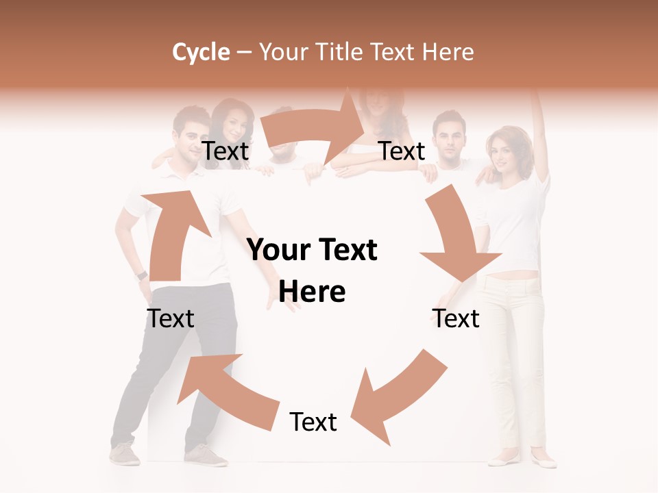 Text Pointing Model PowerPoint Template
