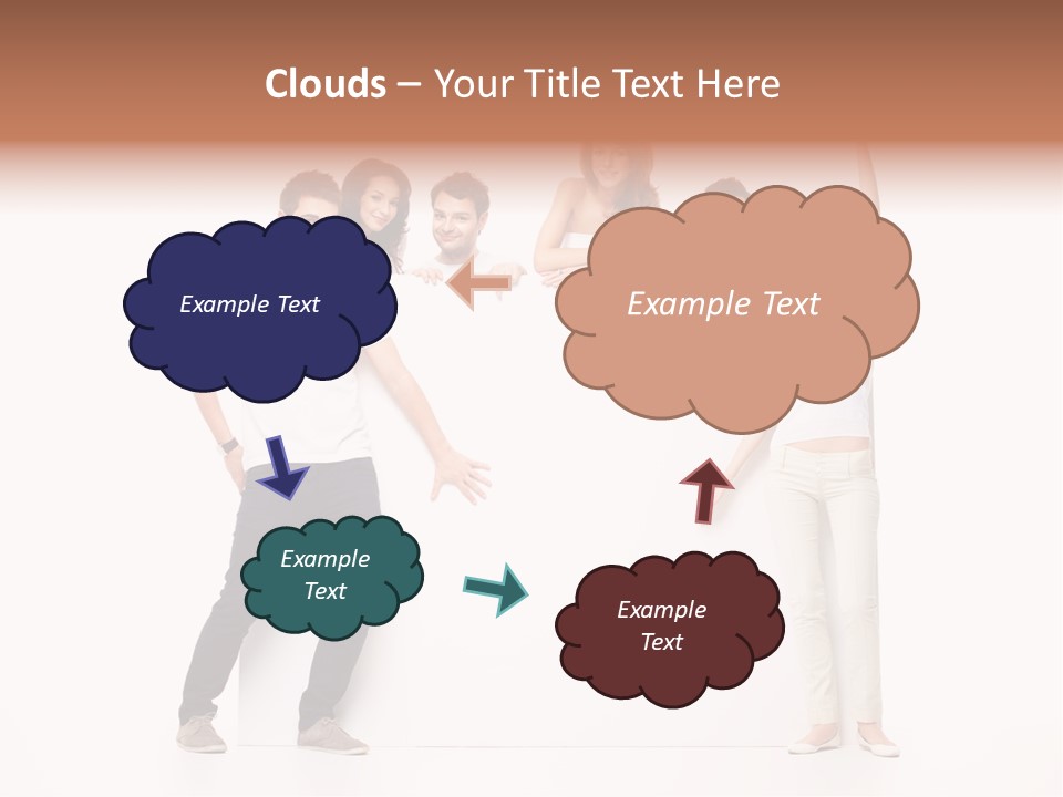 Text Pointing Model PowerPoint Template