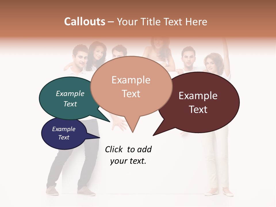 Text Pointing Model PowerPoint Template